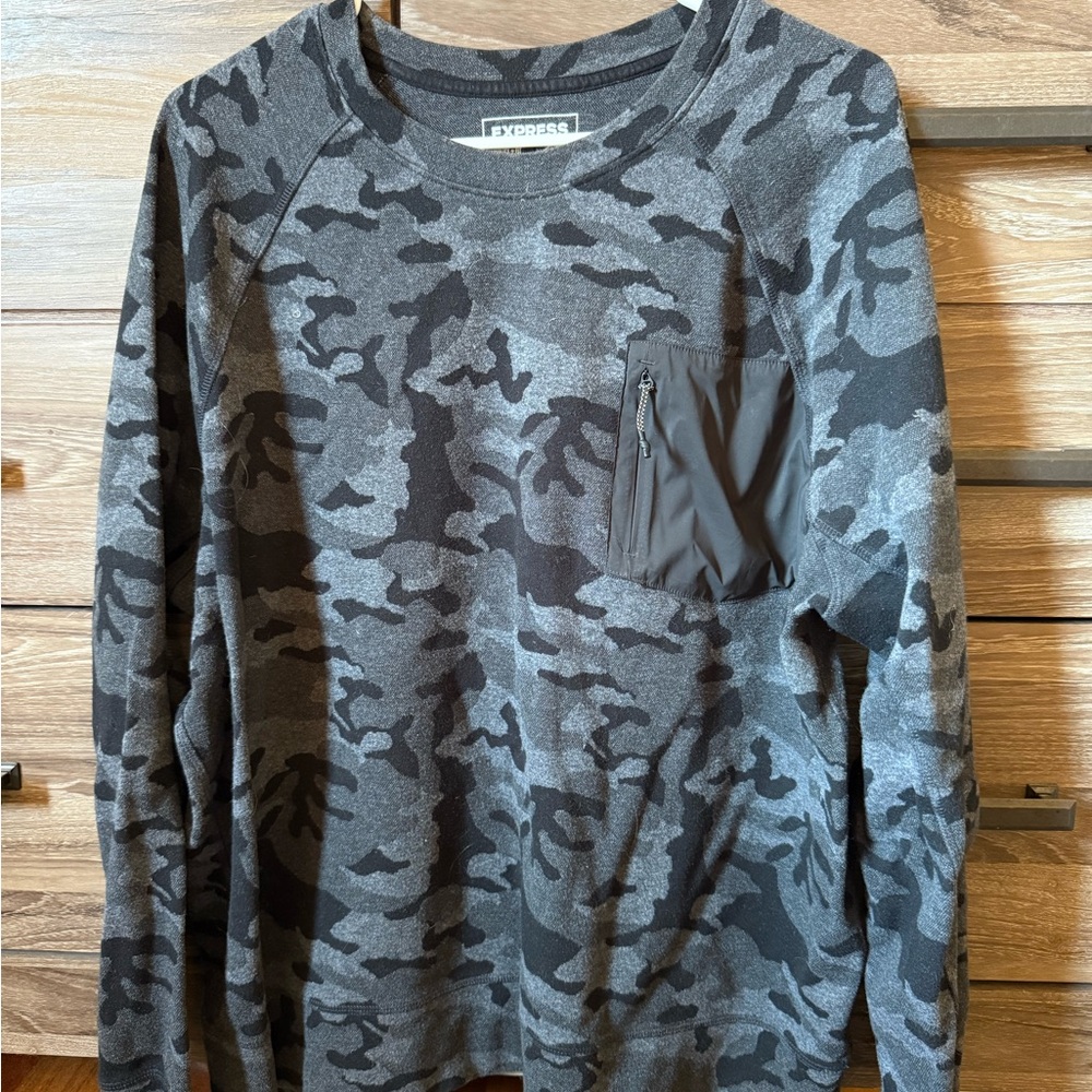 Express Charcoal Camo Sweatshirt